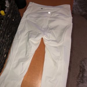 Lulu lemon cropped white leggings!! (Size 4)
